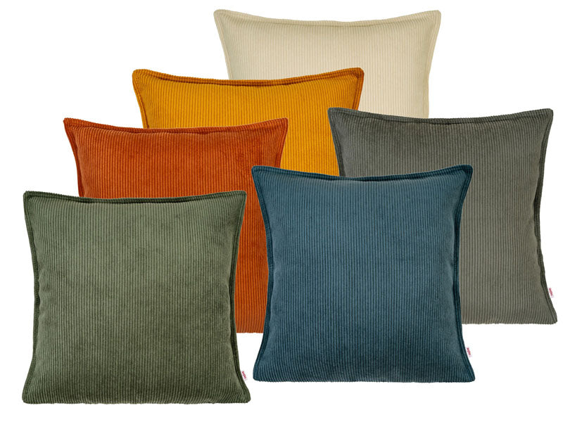 Cushion cover approx. 50x50 cm corduroy velvet beties "HYggelig No.1" cushion cover with elaborate double denim seam in interior decorator quality