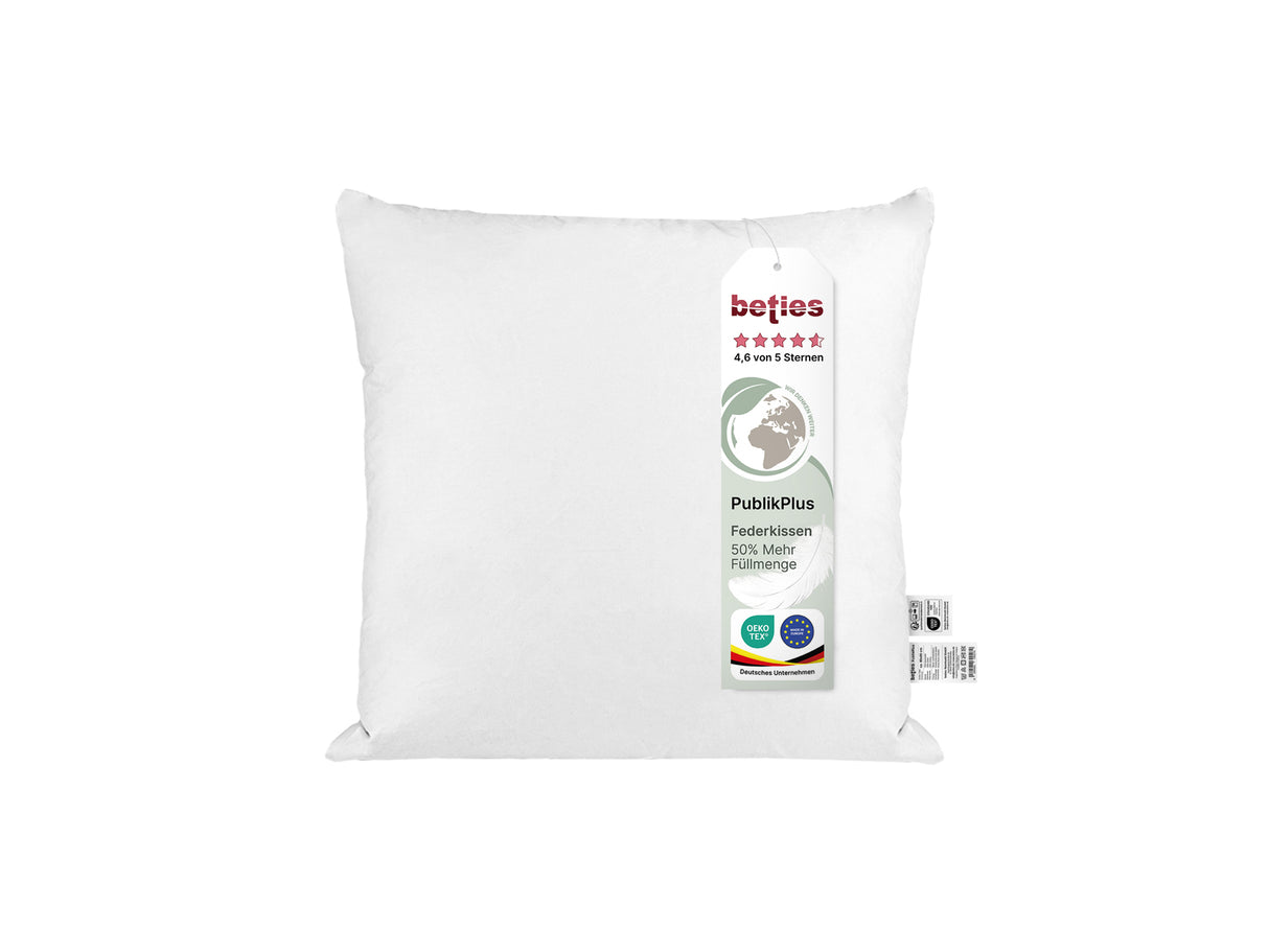 beties Publikplus Federkissen Fuellkissen 40x40 cm Etikett