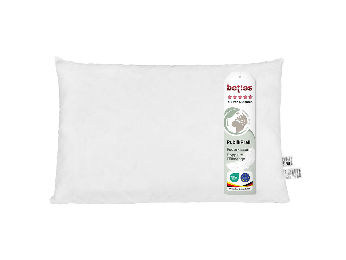 eties Publikprall Federkissen Fuellkissen 30x50 cm Etikett