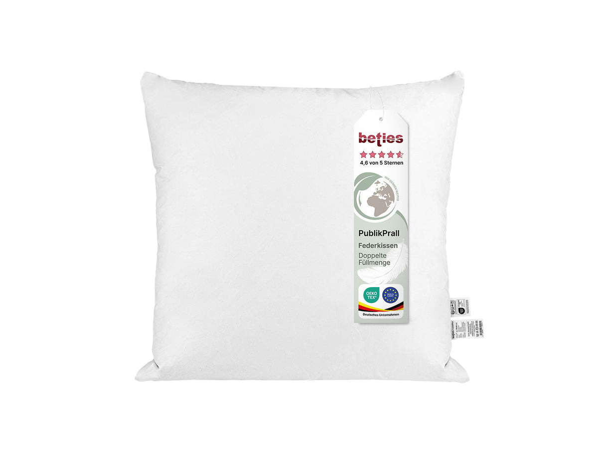 beties Publikprall Federkissen Fuellkissen 60x60 cm Etikett