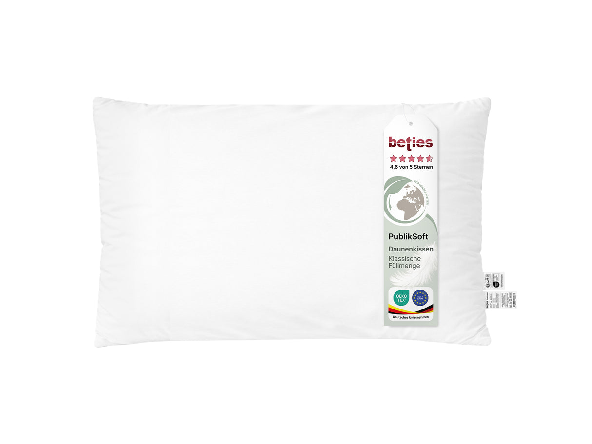 beties Publiksoft Daunenkissen Fuellkissen 30x50 cm Pflegeetikett Materialangaben
