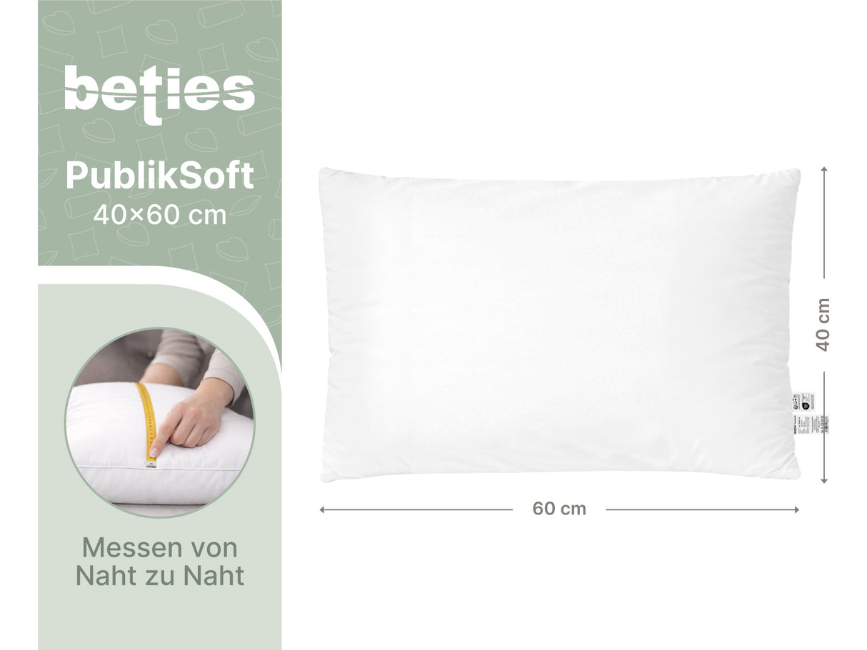 beties Publiksoft Daunenkissen Fuellkissen 40x60 cm Massangaben in Zentimeter