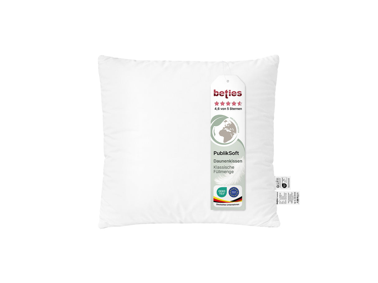 beties Publiksoft Daunenkissen Fuellkissen 45x45 cm Pflegeetikett Materialangaben