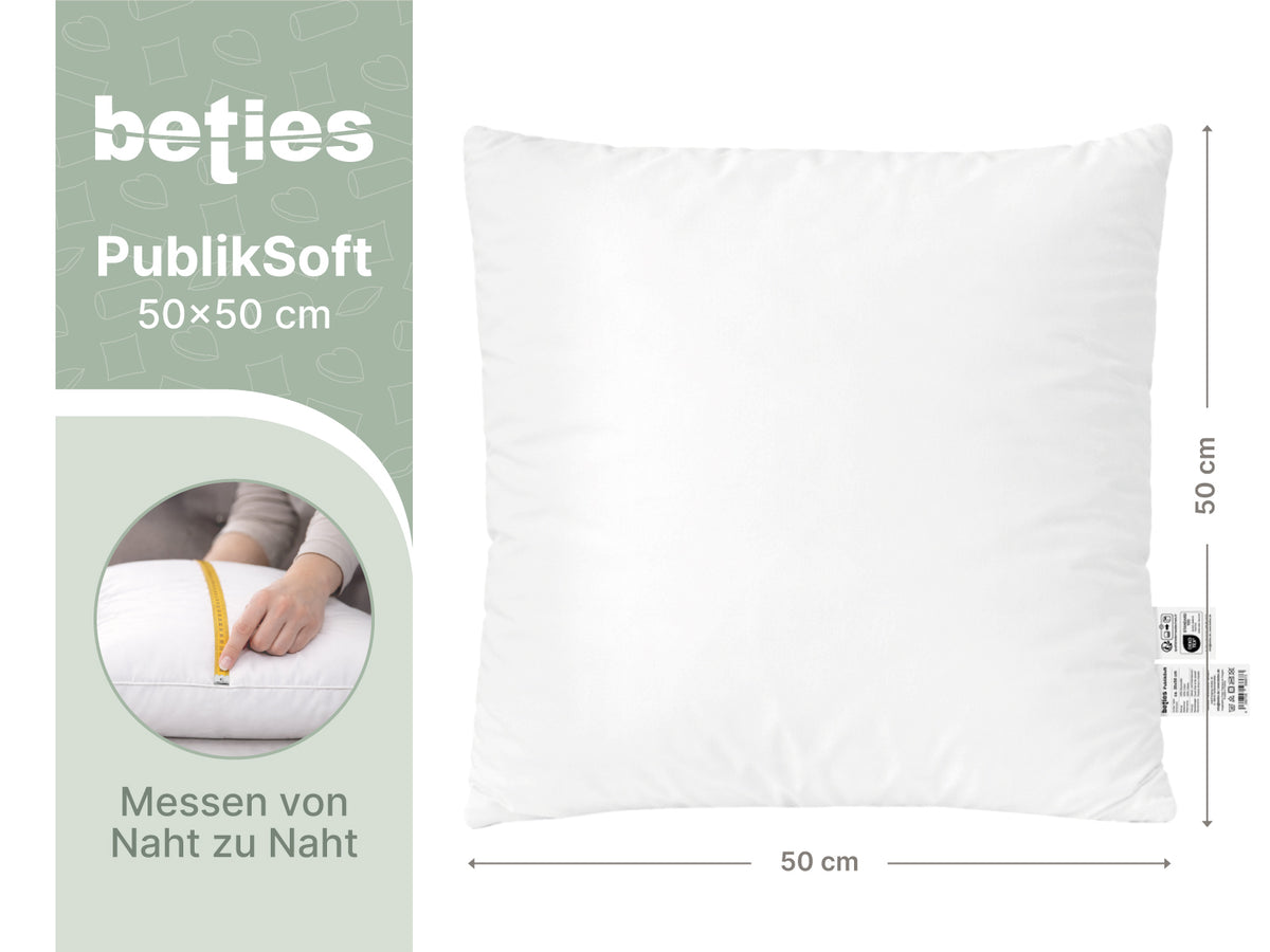 beties Publiksoft Daunenkissen Fuellkissen 50x50 cm Massangaben in Zentimeter