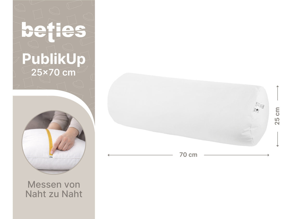 beties Publikup Fuellkissen XL Beinrolle Masszeichnung mit Laenge und Durchmesser