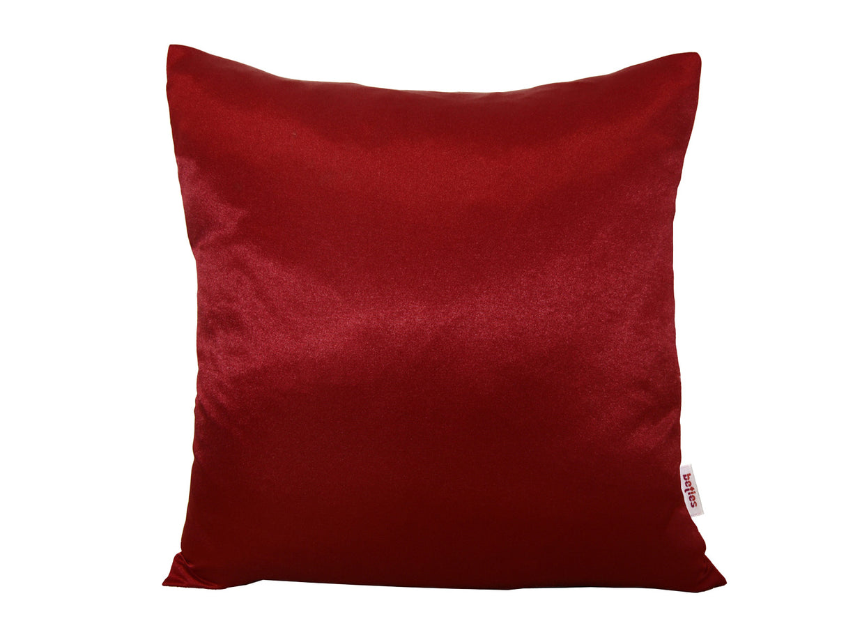 Karmin-roter Glanz Satin Kissenbezug ca. 40x40 cm anschmiegsam & edel von beties.
