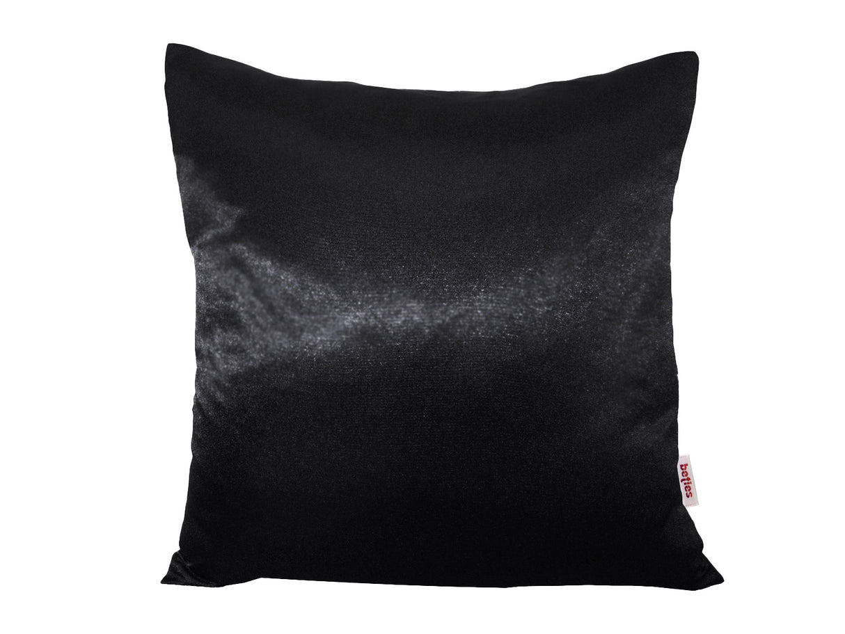 Schwarzer Glanz Satin Kissenbezug ca. 40x40 cm anschmiegsam & edel von beties.