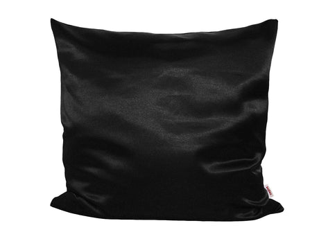 Schwarzer Glanz Satin Kissenbezug ca. 80x80 cm anschmiegsam & edel von beties.