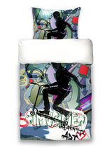 Youth bedding set approx. 155x220 cm “Graffiti Scooter” cool beties set