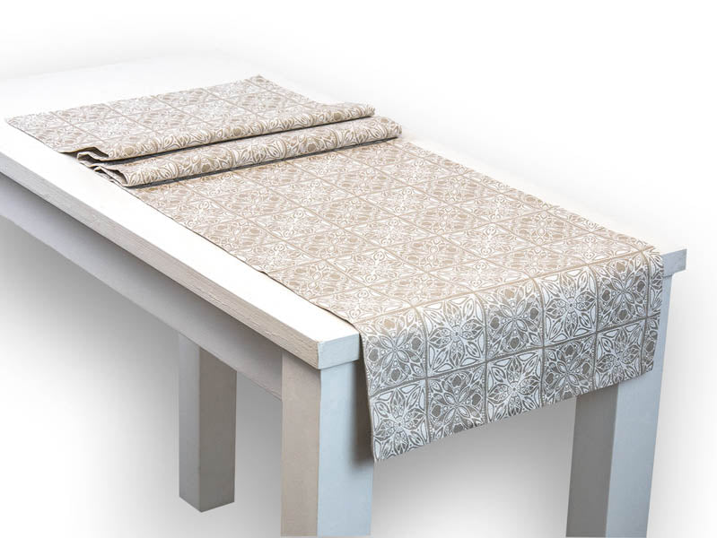 Table runner approx. 40x130 cm, tile print, beties "Arabesque"