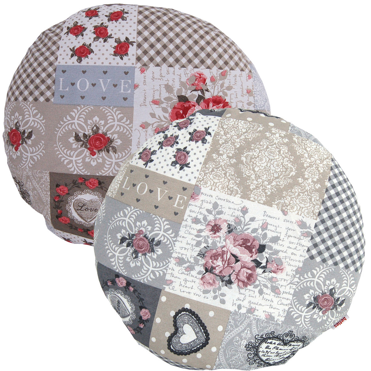 Kissenhülle rund ca. 80 cm Ø Mischgewebe Shabby-Chic beties "Dorfkinder"