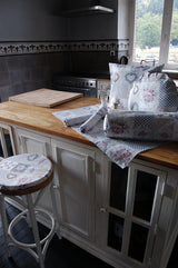 XL table runner approx. 40x220 cm, mixed fabric, shabby chic, beties "Village Children"