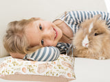 Neck roll cover approx. 15x40 cm, bunny motif, beties "Hoppel"