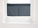 Scheibengardine ca. 85x45 cm tiefsee-blau 100% Leinen beties "Leinen"