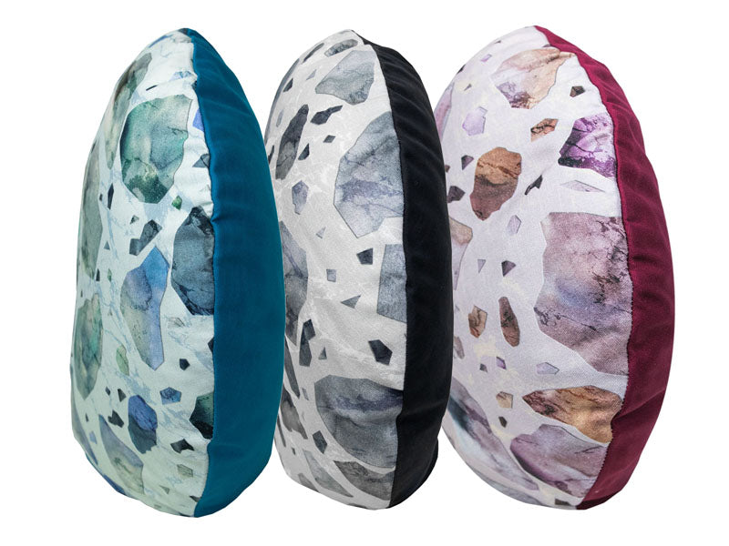 Round cushion cover approx. 50 cm Ø marble/concrete mosaic beties "LoftHaus"