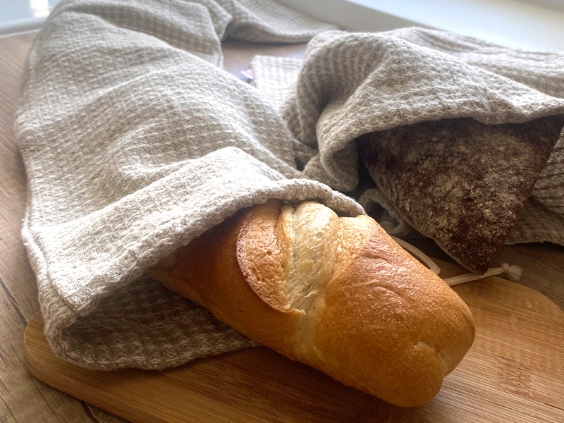 Baguettebeutel 100% Leinen beties "Leinen-Waffelpique"