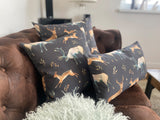 Pillow cover approx. 40x40 cm, deer design, reversible cover, beties "Wildwechsel"