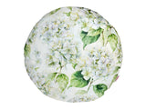 Runde Kissenhülle ca. 40 cm weiß Hortensie beties "Landlust"