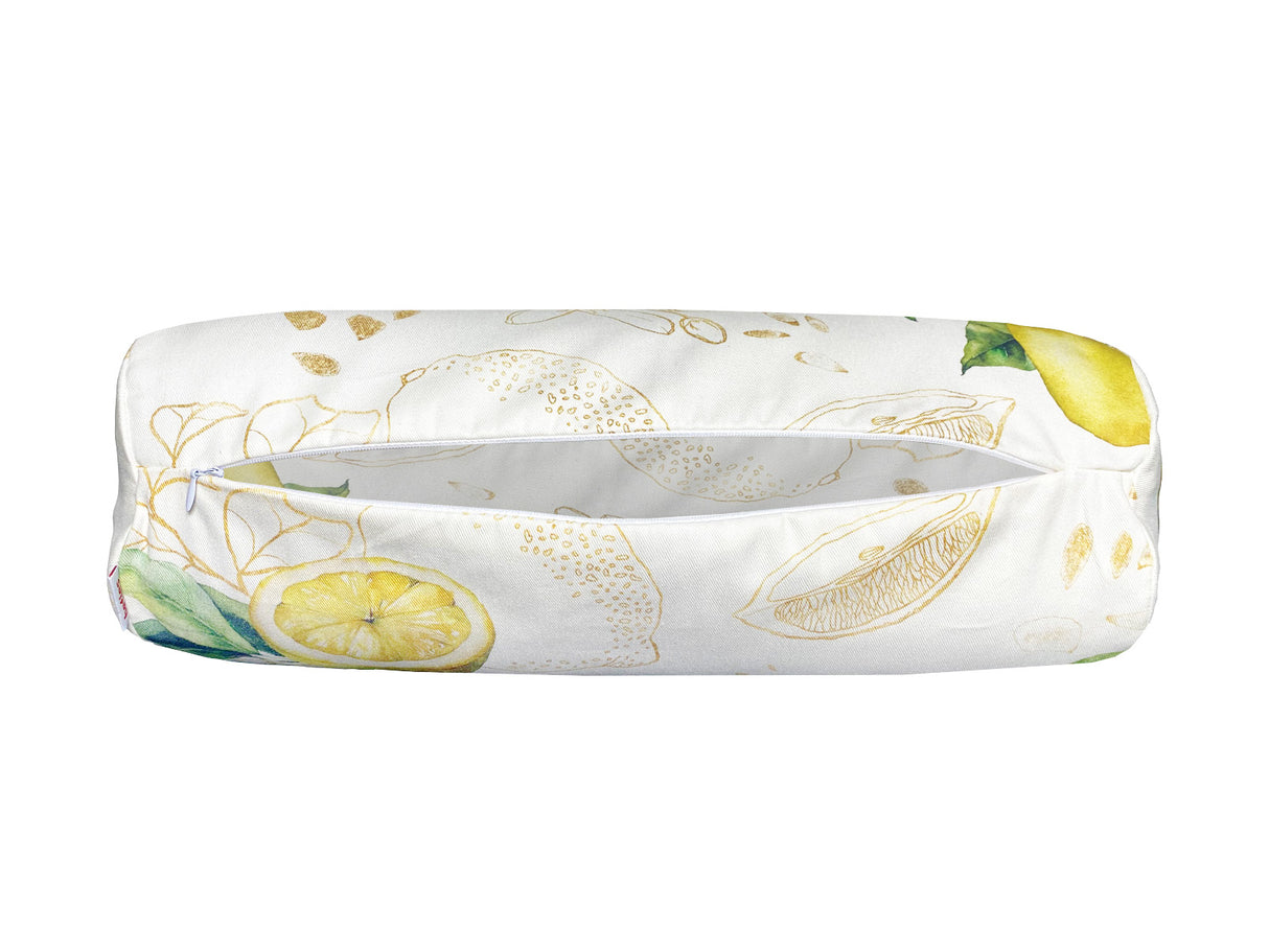 Neck roll cover approx. 15x40 cm made of 100% cotton - Lemon design, "Italy Collection" design