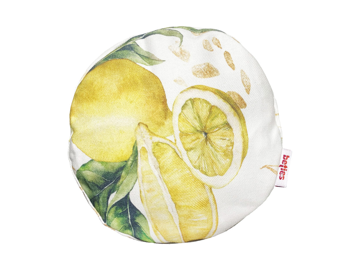 Neck roll cover approx. 15x40 cm made of 100% cotton - Lemon design, "Italy Collection" design