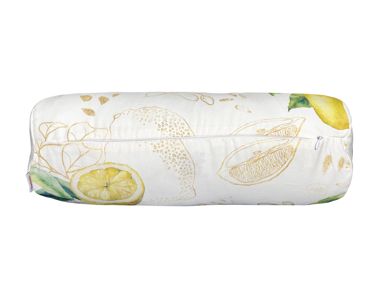 Neck roll cover approx. 15x40 cm made of 100% cotton - Lemon design, "Italy Collection" design