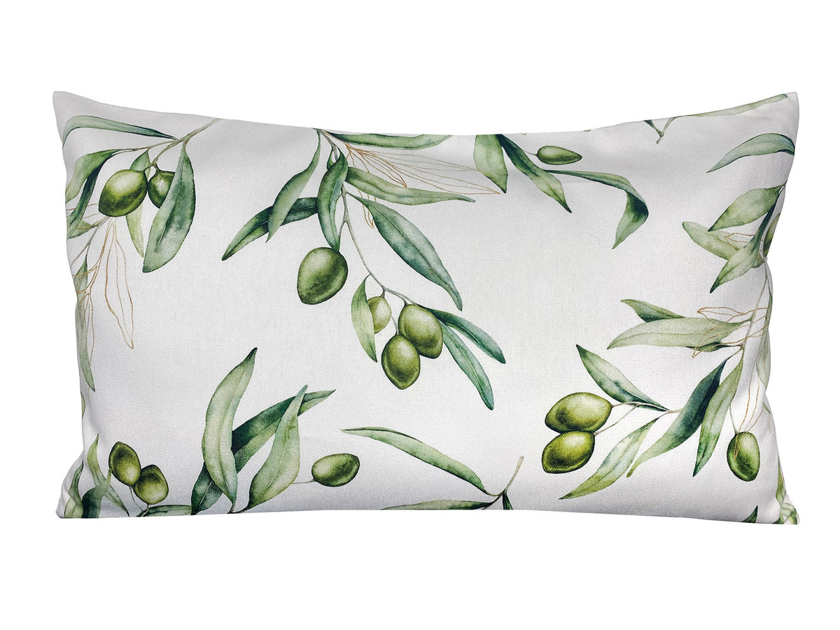 Mediterranean cushion cover approx. 30x50 cm made of 100% cotton - Olive design from the beties "Italy Collection"