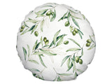 Mediterrane runde Kissenhülle ca. 60 cm Ø aus 100% Baumwolle - Oliven Design aus der beties "Italy Collection"