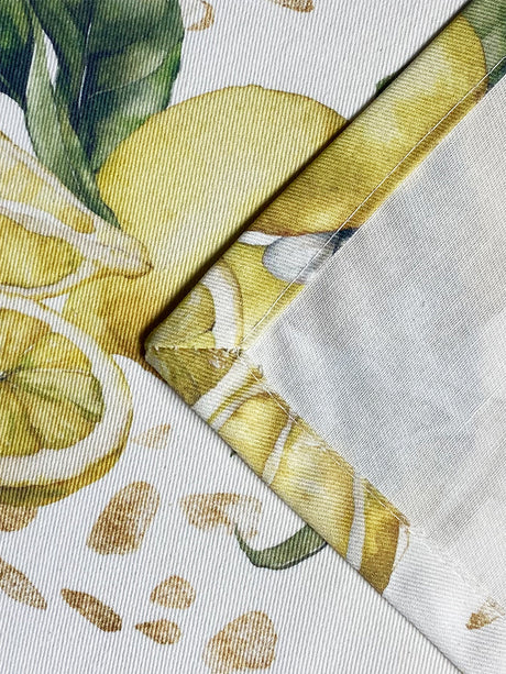 Hochwertige Tischdecke 110x110 cm aus 100% Baumwolle – Zitronen-Design aus der beties "Italy Collection"