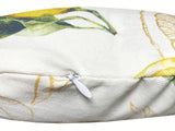 Hochwertige runde Kissenhülle ca. 40 cm Ø 100% Baumwolle Zitronen-Design beties "Italy Collection"