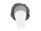  beties Musselin Bonnet Haarhaube Basalt Grau – vorderansicht, 100% Bio-Baumwolle Musselin 
