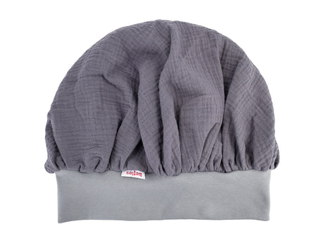  beties Musselin Bonnet Haarhaube Basalt Grau – 100% Bio-Baumwolle Musselin 