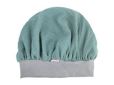  beties Musselin Bonnet Haarhaube Eukalyptus Grün – 100% Bio-Baumwolle Musselin 