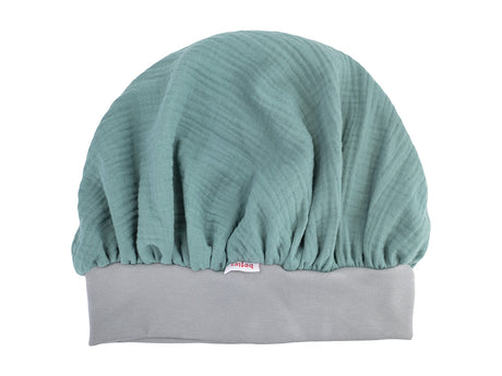  beties Musselin Bonnet Haarhaube Eukalyptus Grün – 100% Bio-Baumwolle Musselin 