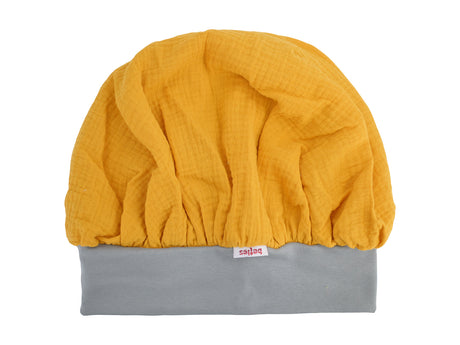  beties Musselin Bonnet Haarhaube Manuka Gelb –  100% Bio-Baumwolle Musselin 