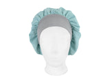  beties Musselin Bonnet Haarhaube Mineral Blau – vorderansicht, 100% Bio-Baumwolle Musselin 