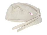  beties Musselin Schlafmütze OP-Haube – Mandelbeige – liegend – 100% Musselin 