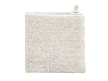 beties Savu Duschtuch 65x140 cm aus soft-Frottee-Leinen in Heubeige, gefaltet