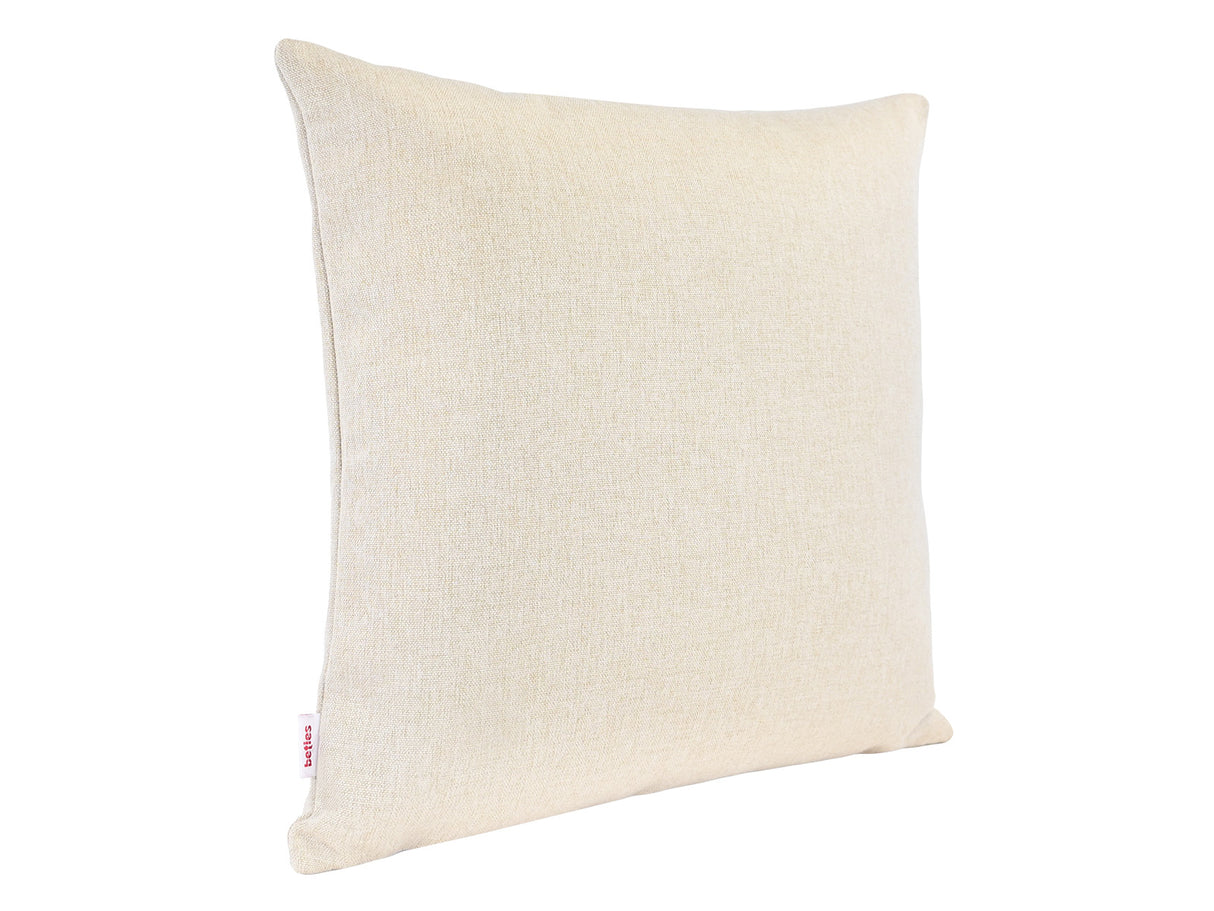  beties Wunschton Kissenhülle 45x45 cm Macciato Beige – Schrägansicht, melierter Möbelstoff Dekokissen 