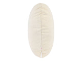 beties Wunschton Kissenhülle rund Ø60 cm Macciato Beige – Seitenansicht, melierter Möbelstoff 
