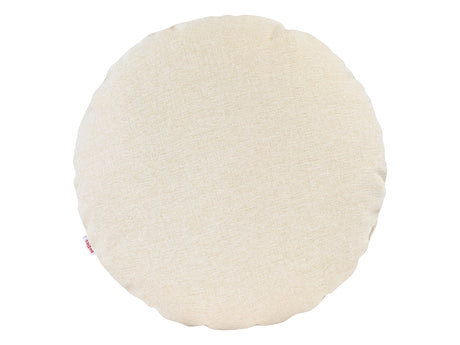  beties Wunschton Kissenhülle rund Ø60 cm Macciato Beige – Vorderansicht, melierter Möbelstoff 
