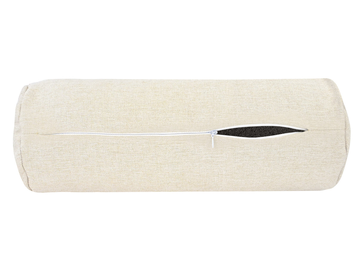  beties Wunschton Nackenrolle 15x40 cm Macciato Beige – geöffnet, melierter Möbelstoff 