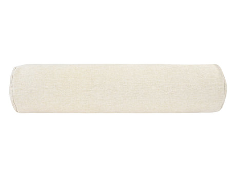  beties Wunschton Nackenrolle gefüllt 13x50 cm Macciato Beige – Vorderansicht, melierter Möbelstoff 