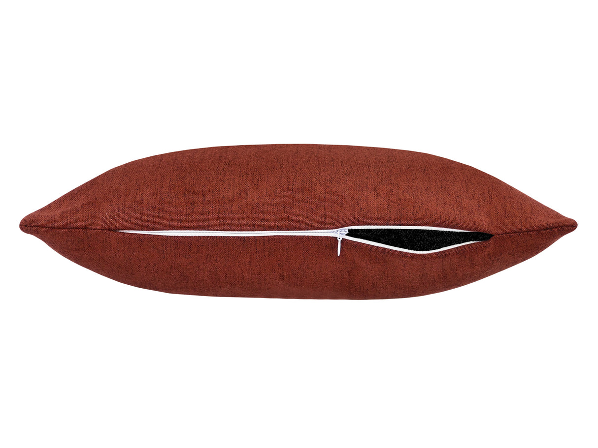  beties Wunschton Kissenhülle Rusty Bordeaux 45x45 cm – liegend mit offenem Reißverschluss 