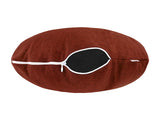  beties Wunschton Kissenhülle Rusty Bordeaux 50 cm rund – liegend mit offenem Reißverschluss 
