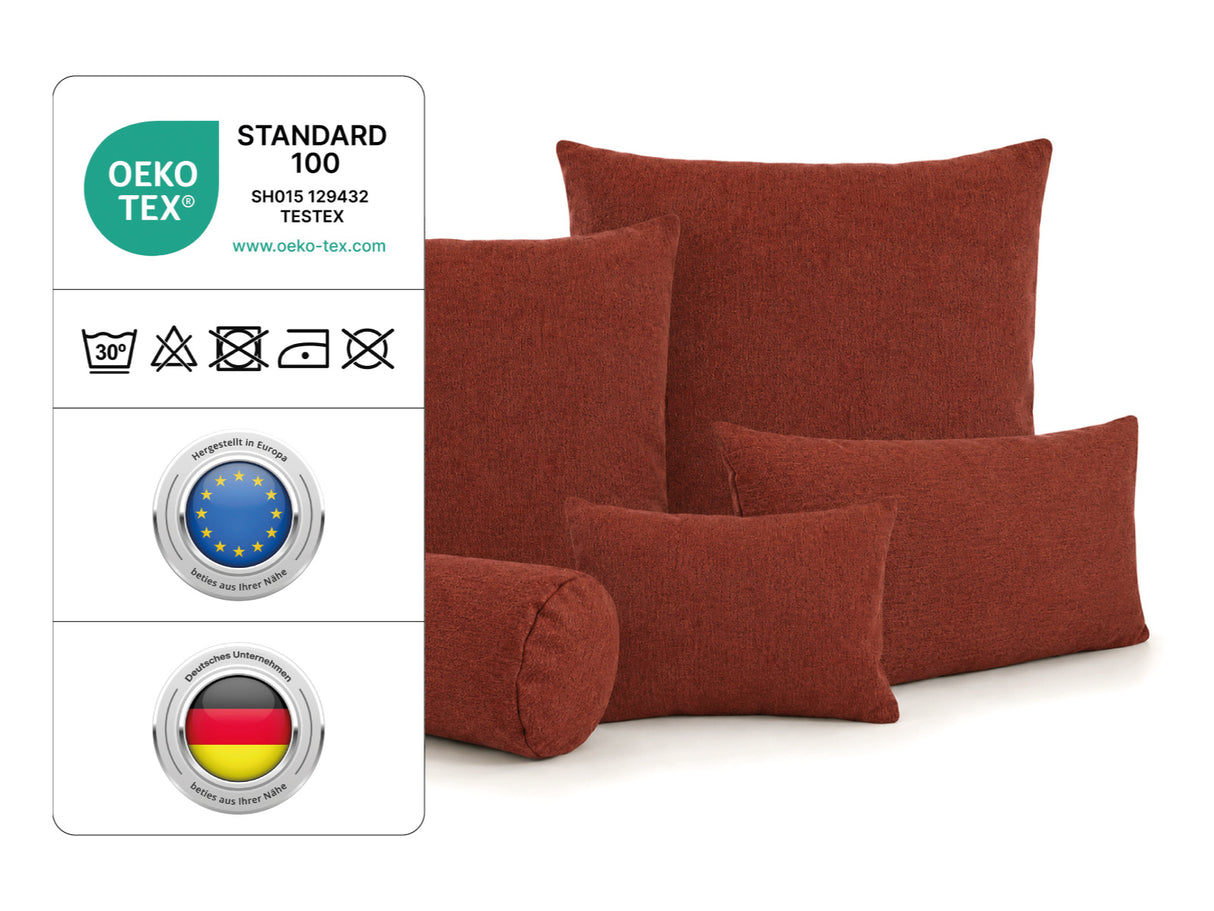  beties Wunschton Kissenhülle Rusty Bordeaux – OEKO-TEX zertifiziert 