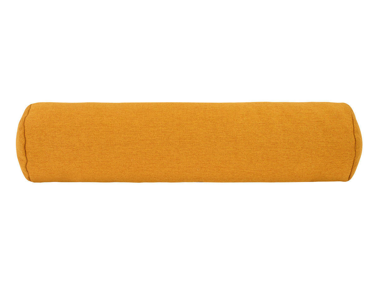  beties Wunschton Nackenrolle gefüllt safrangelb 13x50 cm – Vorderansicht, Möbelstoff 