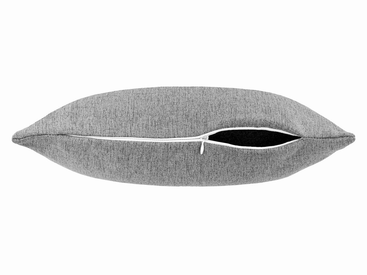  beties Wunschton Kissenhülle 45x45 cm Silber Grau – liegend mit offenem Reißverschluss, melierter Möbelstoff 