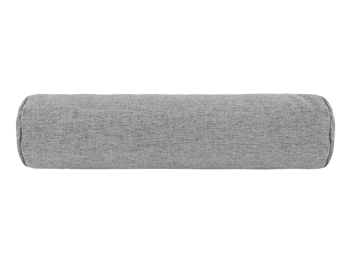  beties Wunschton Nackenrolle gefüllt 13x50 cm Silber Grau – Vorderansicht, melierter Möbelstoff 