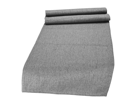  beties Wunschton Tischläufer 40x130 cm Silber Grau – Vorderansicht, melierter Möbelstoff 