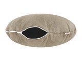  beties Wunschton Kissenhülle rund Ø60 cm Taupe Braun – liegend, melierter Möbelstoff 